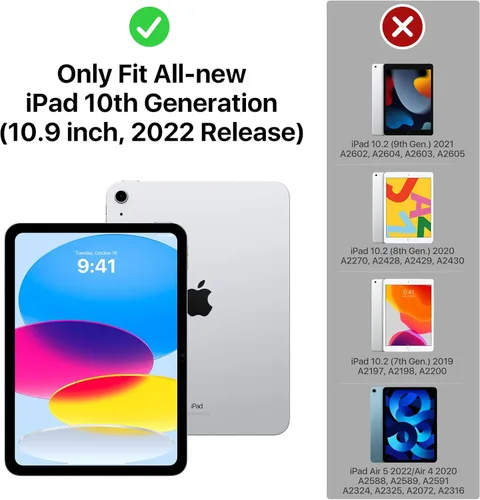 Vista 2 de MoKo Funda para iPad de 10.ª generación 2022, TPU suave translúcido esmerilado contraportada delgada funda protectora para iPad de 10.9 pulgadas