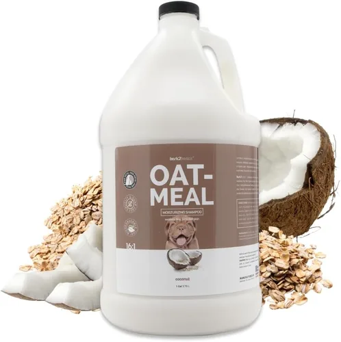 Bark2Basics Champú de Avena para Perros, 1 Galón - Avena Coloidal Natural, Ingredientes Naturales, Calma la Piel Seca, con Comezón e Irritación,
