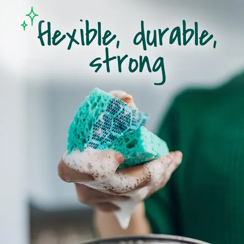 Vista 9 de Scotch-Brite Esponja de Fregar Resistente a Olores de Servicio Pesado, Esponjas de Cocina Aptas para Lavavajillas para Fregado Intenso, Esponja