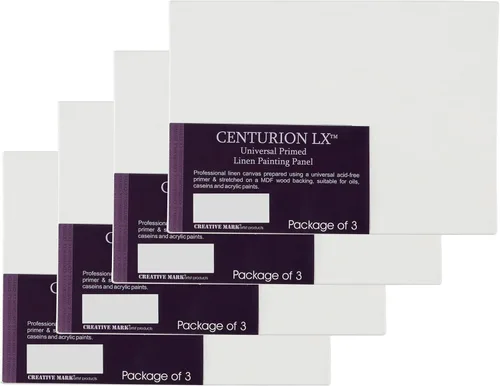 Vista 6 de Centurion All-Media - Paneles de lino imprimado de 12 x 24 pulgadas, 3 unidades, tableros de lienzo imprimados universales de 11 onzas para pintar