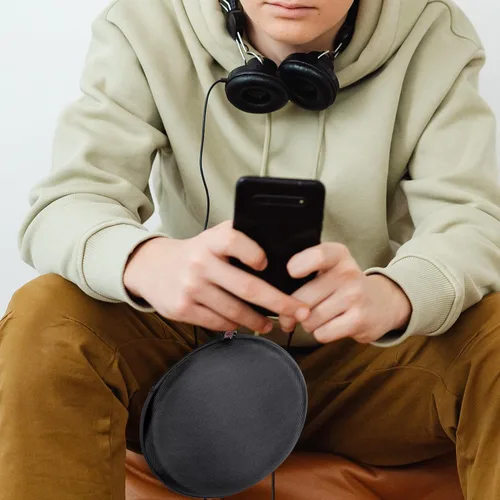 Vista 6 de Khanka Funda de transporte rígida de repuesto para auriculares Anker Soundcore Life Q20+ / Q20 Hybrid Active Noise Cancelling, solo funda