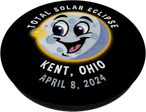 Vista 2 de Kent Ohio - Lindo eclipse solar 8 de abril de 2024 Moon Kids PopSockets Standard PopGrip
