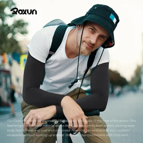 Vista 7 de Mangas de brazo, compresión deportiva de protección solar UV refrescante para hombresmujeres