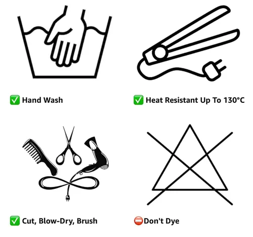 Vista 5 de PRETTYSHOP 16" Hairpiece Clip On Ponytail Extension Slight Wavy With Velcro Black Gray Mix HCK208