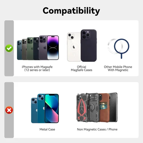 Vista 6 de Cartera de cuero Mag-Safe RFID magnética más resistente para la serie iPhone 17, accesorios Mag-Safe que se adhieren a la serie de iPhone Verde claro