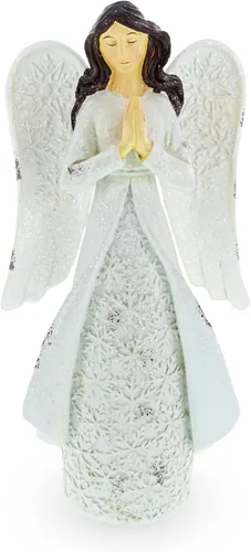 Vista 4 de BestPysanky Serene Praying Angel in Snowflakes Dress Figurine