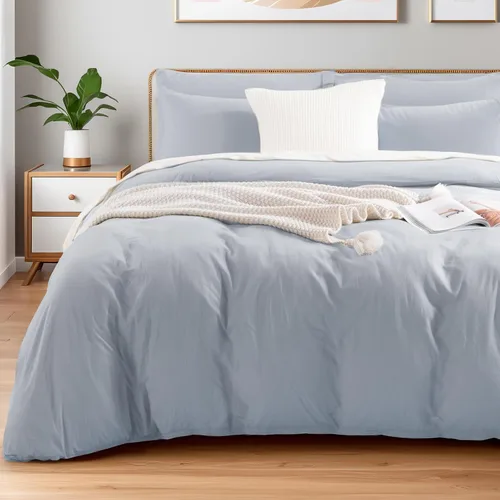 Vista 62 de NEXHOME PRO Funda de edredón Twin XL 100% algodón lavado, transpirable, duradera, texturizada, similar al lino, juego de ropa de cama para el hogar