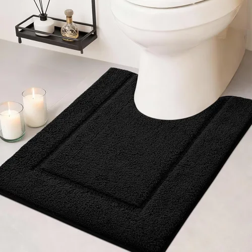 Vista 14 de Alfombras de baño de 24 x 17 pulgadas, microfibra extra suave y absorbente, parte trasera antideslizante, secado rápido, lavable a máquina, tapetes