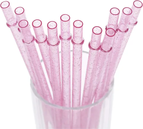 Vista 14 de Dakoufish Pajitas de plástico Tritan reutilizables de 11 pulgadas, popotes de repuesto con purpurina para frascos/vasos Mason de 24 a 40 onzas