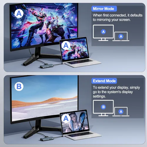 Vista 7 de Adaptador Ethernet de concentrador USB C 8 en 1 con HDMI 4K a 60Hz, carga PD de 100 W, 3 puertos USB 3.0, RJ45 de 1 Gbps, lector de tarjetas SD/TF