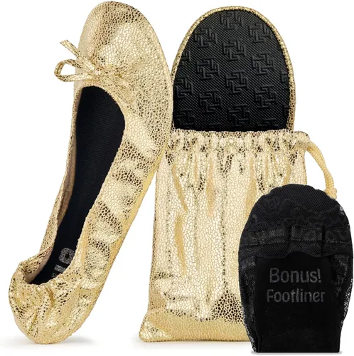 Vista 11 de Silky Toes Zapatos planos plegables para mujer, zapatos de ballet para A-Negro