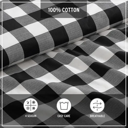 Vista 7 de Eddie Bauer - Juego de funda de edredón tamaño King, ropa de cama reversible de algodón, decoración del hogar a cuadros de búfalo para todas