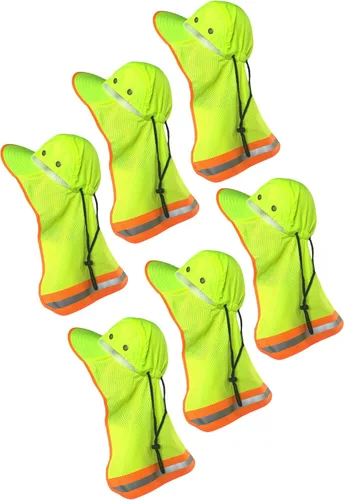 Vista 11 de Sombrero de sol reflectante de alta visibilidad para hombre con solapa para el cuello de ala ancha Boonie Hat Bucket Cap