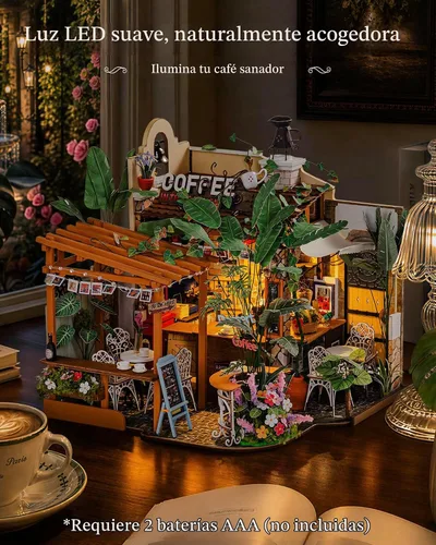 Vista 3 de Rolife Kit de cafetería en miniatura de bricolaje para adultos-Leafree Café