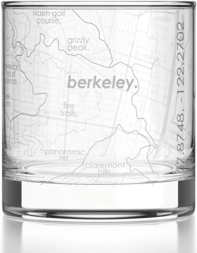 Vista 137 de Well Told Vaso de rocas grabado con mapa de Akron, Ohio, cristalería estilo antiguo (325ml, transparente) Vaso de bourbon grabado, regalos