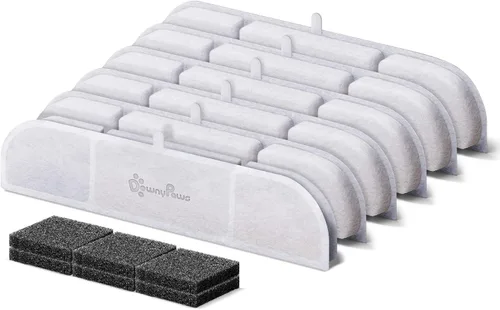 DownyPaws Paquete de 6 filtros de repuesto para fuente de agua para gatos con pilas DPWFP6, juego de filtros de repuesto de 3 meses