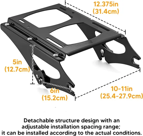 Vista 3 de Mofun Soporte desmontable para cajuela compatible con Harley Touring Road King Electra Road Street Glide 2009-2013