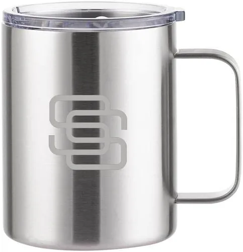 Taza de café SS con asa, taza de viaje de acero inoxidable aislada de 14 onzas, taza de café al vacío de doble pared con tapa, taza reutilizable