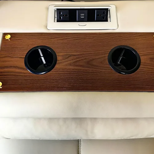 Vista 5 de Quluxe Portavasos para sofá, el mejor portavasos antiderrames de plástico para tu sofá o automóvil, color negro (paquete de 4)