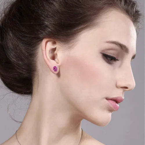 Vista 317 de Gem Stone King Aretes de oro de 14 quilates con piedra natal ovalada de 0.315 x 0.236 in Aretes de oro para mujer