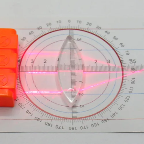 Vista 5 de Conjunto de experimentos ópticos de física Reflector multifunción Refracción Prisma triangular Lente convexa Espejo cóncavo Fuente de luz lineal