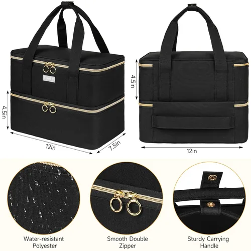 Vista 7 de LEFOR·Z Organizador de esmalte de uñas, organizador y almacenamiento de doble capa, estuche de transporte de esmalte de uñas para 40 botellas