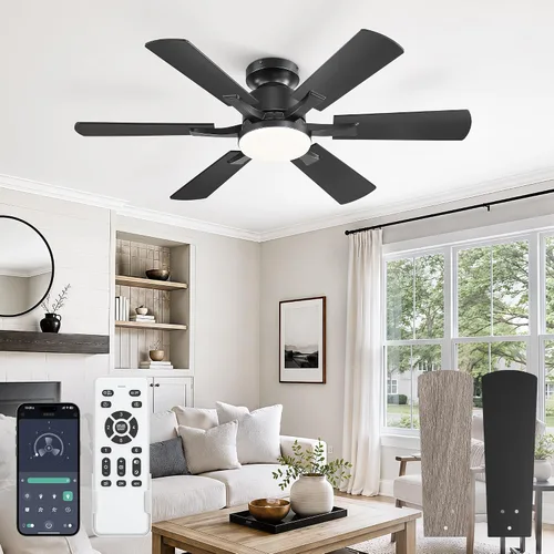 Vista 10 de Fanbulous Ventilador de techo empotrado de 52 pulgadas con luces regulables Negro