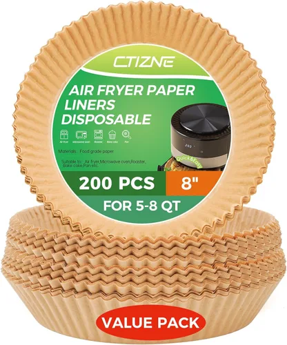 Vista 23 de Forros desechables para freidora de aire, 100 piezas de papel pergamino cuadrado de 4.7 pulgadas para freidora de aire, hojas de papel de hornear