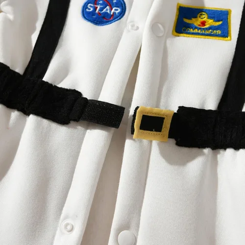 Vista 3 de Disfraz de astronauta para bebé niño y niña, traje espacial para Halloween Un mameluco