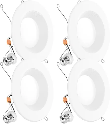 Vista 9 de Sunco - Luces LED empotrables de 4 pulgadas, luz de lata retrofit para techo, moldura biselada, 660 LM, 11 W (equivalente a 60 W), blanco cálido