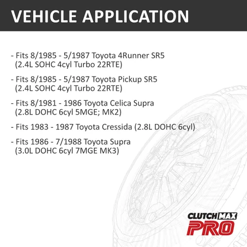Vista 2 de ClutchMax PRO Performance Stage 2 Kit de embrague compatible con Toyota 8/1985-5/1987 4Runner Pickup SR5 8/1981-86 Celica Supra 1983-87 Cressida