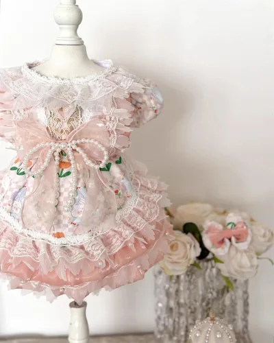 Vista 118 de Moda Vestido de Princesa de Encaje para Perro Cachorro Dulce para Perro EXTRAL Pequeño y Pequeño A-Negro XX-Pequeño