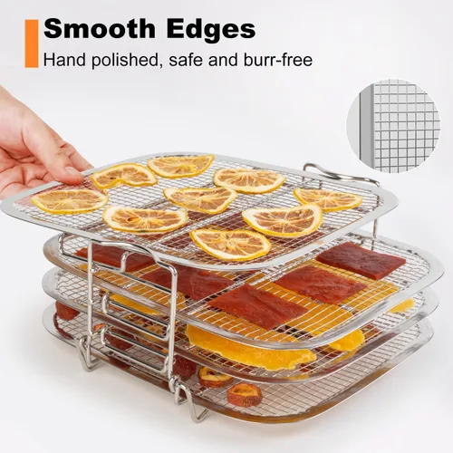 Vista 5 de SICHEER Estante deshidratador de acero inoxidable, accesorios compatibles con freidora de aire Instant Vortex Plus de 6 cuartos de galón, parrilla