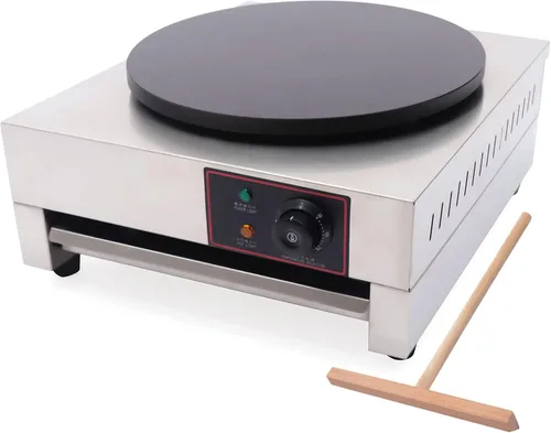 Plancha eléctrica para hacer crepas de 1700 W, para hacer crepas, 16 pulgadas, máquina de panqueques grande, antiadherente, estufa de panqueques,