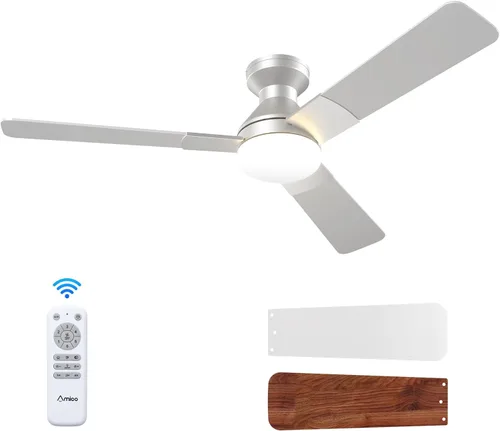 Vista 12 de Ventiladores de techo Amico con luces, ventilador de techo de 30 pulgadas de perfil bajo con luz y control remoto, montaje empotrado, reversible