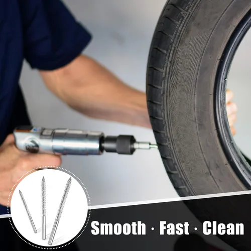 Vista 5 de Taladro de escariador de neumático de múltiples tamaños, broca de carburo para reparación de neumáticos, limas de taladro, parches, cortadores