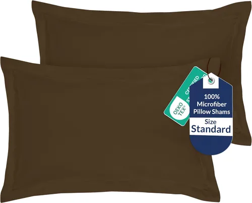 Vista 86 de Royale Linens Paquete de 2 fundas de almohada de tamaño estándar de 20 x 26 pulgadas, microfibra cepillada, fundas de almohada de cama, resistentes