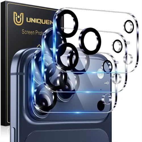 Vista 57 de UniqueMe para Paquete de 3 Protectores de Lente de Cámara para iPhone 15 Pro/iPhone 15 Pro Max, [Protección contra Caídas] [Compatible con Fundas]