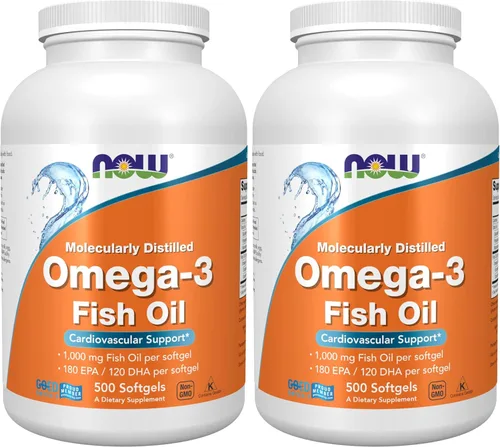 Vista 9 de NOW Foods Suplementos, Omega-3 180 EPA / 120 DHA, Destilado Molecularmente, Apoyo Cardiovascular*, 500 Softgels