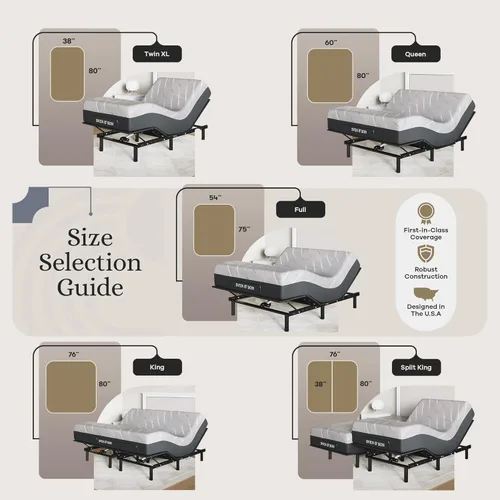 Vista 7 de Sven & Son Essential - Base de cama ajustable tamaño king dividido + colchón de espuma viscoelástica de gel frío de 12 pulgadas, inalámbrica, fácil