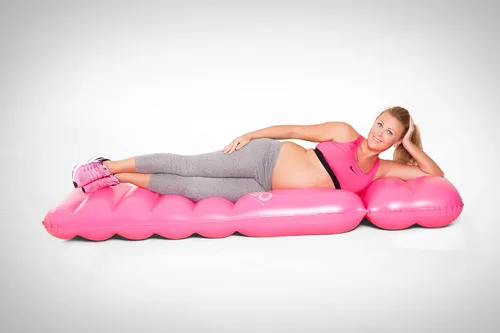 Vista 2 de Almohada JlllO de maternidad, inflable, con orificio para la panza, facilita el descanso durante embarazo