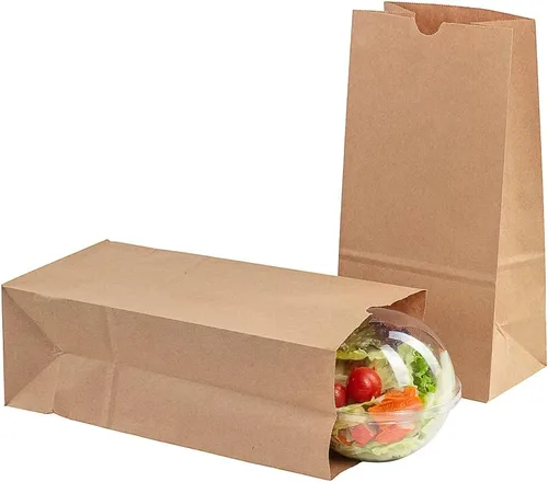 Vista 24 de Restaurantware Bag Tek - Bolsas de papel de 2 libras, 100 bolsas de almuerzo desechables, pequeñas para almuerzos, sándwiches y aperitivos, bolsas