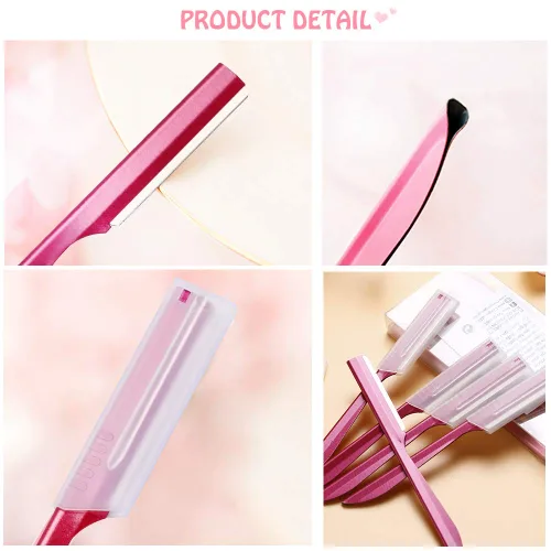 Vista 7 de Cortadora de cejas, completamente de acero inoxidable para hombres y mujeres, afeitadoras de aseo (10 unidades/caja)