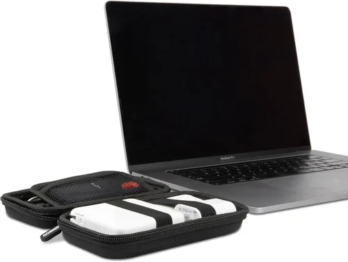 Vista 9 de Ginsco Estuche de protección de carcasa dura, bolsa organizadora de accesorios electrónicos para MacBook Air/pro, adaptadores, cargadores, cables