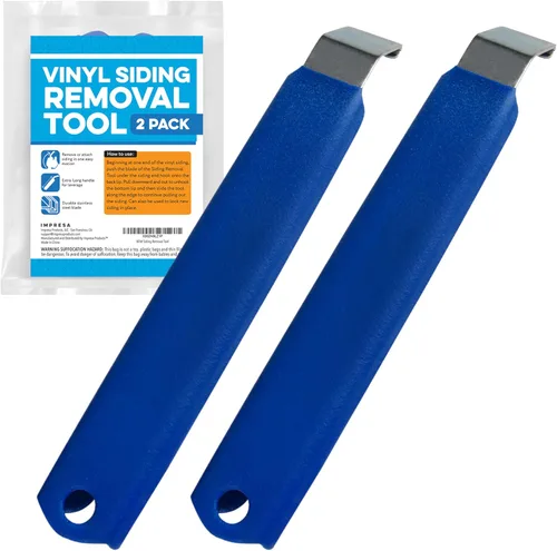 IMPRESA Kit de herramientas de extracción de revestimiento de vinilo, paquete de 2, color azul, herramienta de cremallera de acero de una pieza para