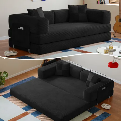 Sofá cama sin hueso de 78.8 pulgadas para sala de estar, sofá