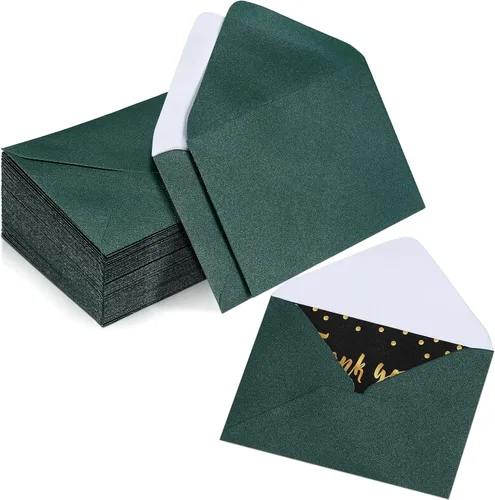 Vista 16 de Yahenda 200 unidades de sobres negros mini para tarjetas de regalo a granel, sobres pequeños de bolsillo para bodas, fundas para tarjetas de regalo