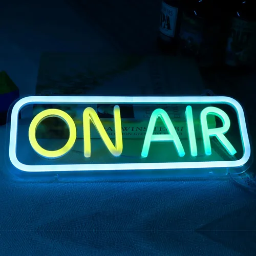 Vista 7 de Letreros de neón On Air, lámpara LED acrílica iluminada con USB alimentada por USB, decoración de pared del hogar, regalos creativos