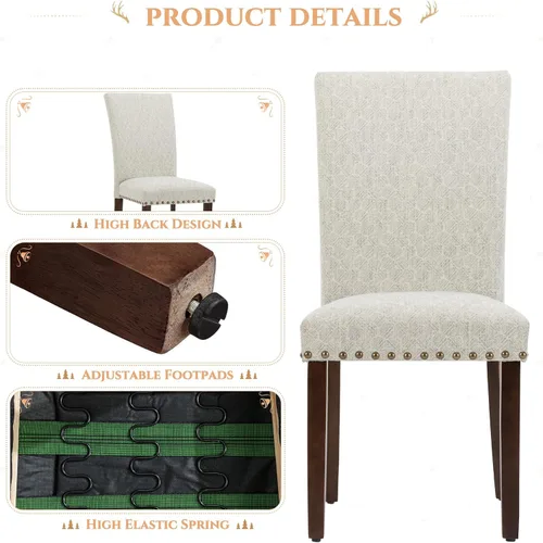 Vista 6 de COLAMY A335-SKY2061A-2PC Sillas de comedor, juego de 2, círculo