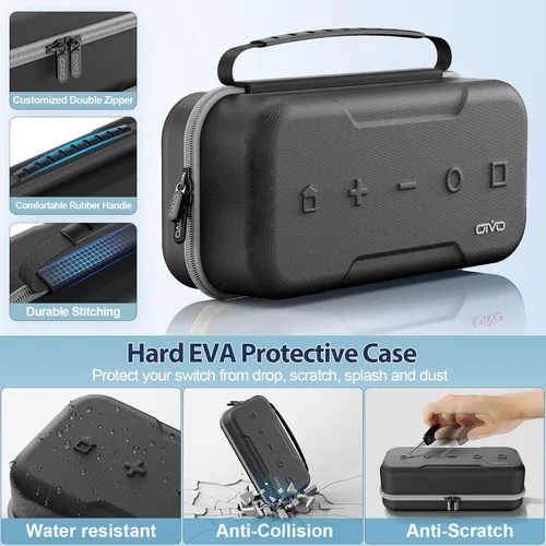 Vista 4 de Switch OLED - Funda de transporte compatible con Nintendo SwitchOLED, funda de transporte portátil para interruptor compatible con Joy-Con